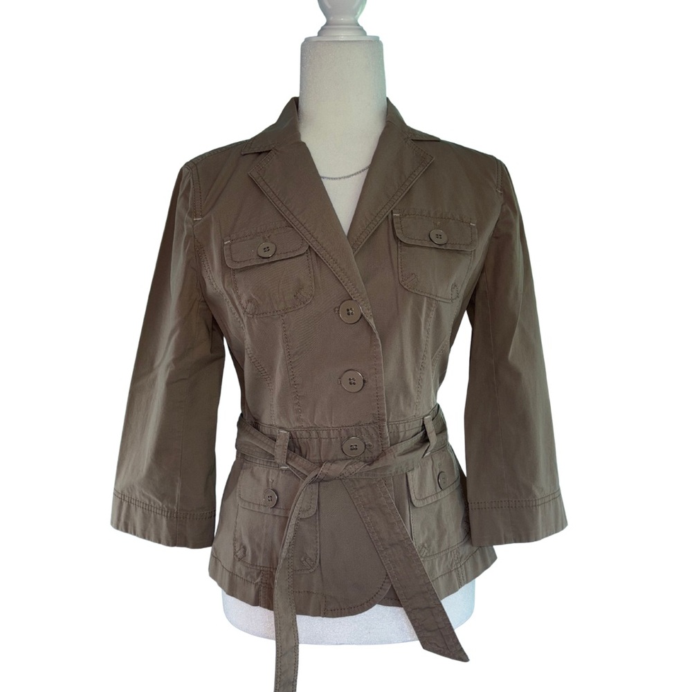 LOFT Women's Khaki Utility Safari Jacket with Removeable Belt Size Small